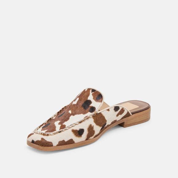 NEW DOLCE VITA women's bradley calf hair flats in cocoa taurus - Picture 4 of 9